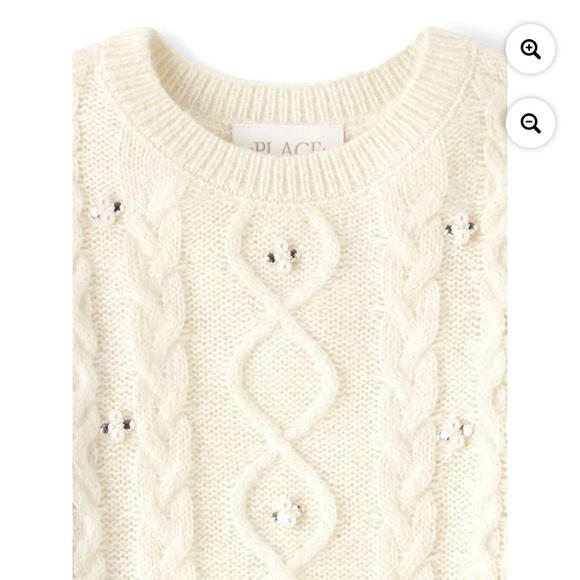 The Children’s Place Cream Sweater Dress Size Medium (7/8) NWT - Picture 7 of 9